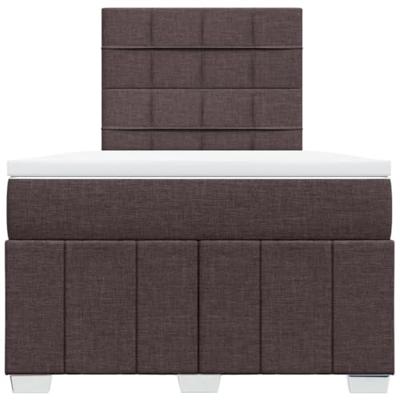 Boxspring met matras stof donkerbruin 120x200 cm - thumbnail