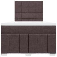 Boxspring met matras stof donkerbruin 120x200 cm - thumbnail