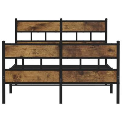 Bedframe zonder matras metaal gerookt eikenkleurig 120x190 cm