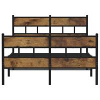 Bedframe zonder matras metaal gerookt eikenkleurig 120x190 cm - thumbnail