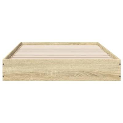 Bedframe bewerkt hout sonoma eikenkleurig 75x190 cm Bedframe bewerkt hout sonoma eikenkleurig 75x190 cm