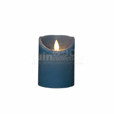 LED Kaars Wax Denim Blauw 10cm
