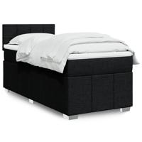 Boxspring met matras stof zwart 90x190 cm - thumbnail