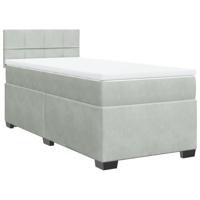 Boxspring met matras fluweel lichtgrijs 80x200 cm - thumbnail