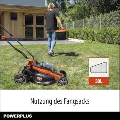 Dual power powdpglws1 powdpglws1 batterijmaaier - 20 V gaznmaaier, 340 mm Ø, batterij en oplader inbegrepen