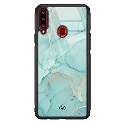 Samsung Galaxy A20s glazen hardcase - Touch of mint Samsung Galaxy A20s glazen hardcase - Touch of mint
