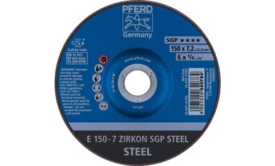 PFERD TOOLS 62215326 E 150-7 ZIRKON SGP STEEL Afbraamschijf gebogen Diameter 150 mm Boordiameter 22.23 mm Staal 10 stuk(s) PFERD TOOLS 62215326 E 150-7 ZIRKON SGP STEEL Afbraamschijf gebogen Diameter 150 mm Boordiameter 22.23 mm Staal 10 stuk(s)