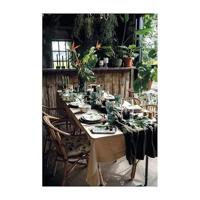Ambiente Tafelloper Jungle leaves white - thumbnail