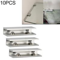 10 STKS dubbel gat aluminiumlegering glas bevestigings clip L 8mm - thumbnail