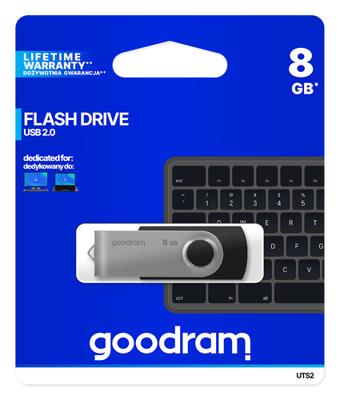 Goodram UTS2 USB flash drive 8 GB USB Type-A 2.0 Zwart, Zilver