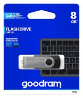 Goodram UTS2 USB flash drive 8 GB USB Type-A 2.0 Zwart, Zilver - thumbnail