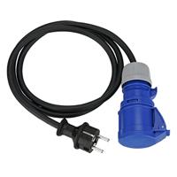 REV 0577750555 Stroom Verlengkabel 16 A Zwart 1.50 m H07RN-F 3G 1,5 mm² - thumbnail