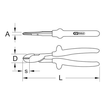 KS Tools 117.1234 1171234 Kracht-zijsnijtang 200 mm