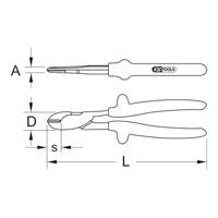 KS Tools 117.1234 1171234 Kracht-zijsnijtang 200 mm - thumbnail