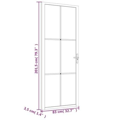 VidaXL Binnendeur 83x201,5 cm matglas en aluminium zwart