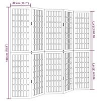Kamerscherm met 5 panelen massief paulowniahout zwart - thumbnail