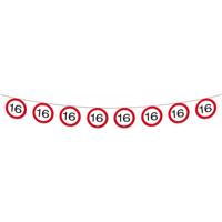 Vlaggenlijn verkeersbord 16 jaar - thumbnail