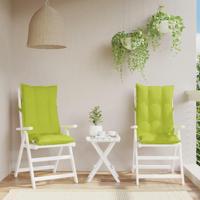 VidaXL Stoelkussens 2 st hoge rug oxford stof heldergroen - thumbnail