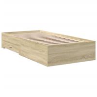 Bedframe met lades bewerkt hout sonoma eikenkleurig 100x200 cm - thumbnail