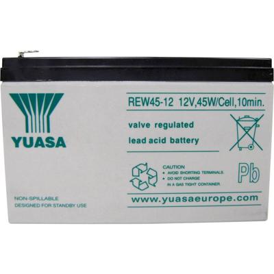 Yuasa REW 45 - 12 Loodaccu 12 V 8 Ah Loodvlies (AGM) (b x h x d) 151 x 97 x 64 mm Kabelschoen 6.35 mm Geringe zelfontlading, Onderhoudsarm, Cyclusbestendig Yuasa REW 45 - 12 Loodaccu 12 V 8 Ah Loodvlies (AGM) (b x h x d) 151 x 97 x 64 mm Kabelschoen 6.35 mm Geringe zelfontlading, Onderhoudsarm, Cyclusbestendig