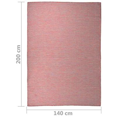 VidaXL Buitenkleed platgeweven 140x200 cm rood