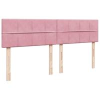 Ottoman bed met matras 180x200 cm fluweel roze - thumbnail