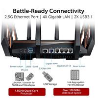 ASUS ROG Rapture GT-AX11000 Tri-Band WiFi 6 Extendable Gaming Router, 10G/2.5G Ports, RangeBoost Plus, Triple-level Game Acceleration, levenslange gratis netwerkbeveiliging, 4G / 5G Router vervanger - thumbnail