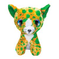 Lumo Stars knuffel Cat Catsy junior 15 cm pluche groen/oranje - thumbnail