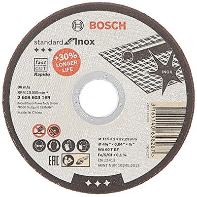 Bosch Accessories WA 60 T BF 2608603169 Doorslijpschijf recht 115 mm 1 stuk(s) Staal, RVS Bosch Accessories WA 60 T BF 2608603169 Doorslijpschijf recht 115 mm 1 stuk(s) Staal, RVS
