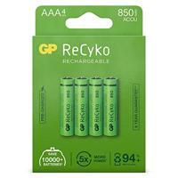 GP ReCyko+ 4 batterijen AAA micro batterij 2900434260001 - thumbnail