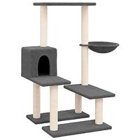 vidaXL Kattenmeubel met sisal krabpalen 94,5 cm donkergrijs, kattenpaal, kattenboom, kattenkrabpaal, kattenhuis, kattenmeubel, kattenpalen - thumbnail