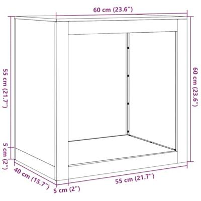 VidaXL Haardhoutrek 60x40x60 cm staal groen