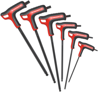 Set van 6 sleutels - FACOM - 84TZSA.PB - met handgrepen - T-vormig - 6 zijden
