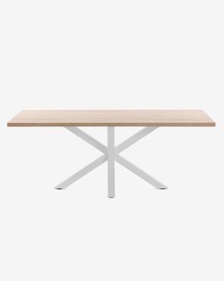 Kave Home Eettafel 'Argo' wit / hout, 200 x 100cm