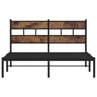 Bedframe zonder matras metaal gerookt eikenkleurig 150x200 cm - thumbnail