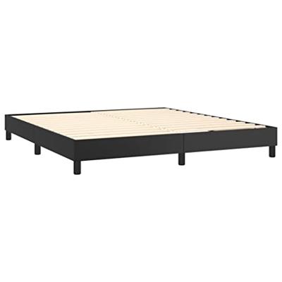 Boxspring met matras kunstleer zwart 160x200 cm
