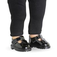 Corolle zwarte gelakte babyschoentjes voor poppen, 36cm - thumbnail