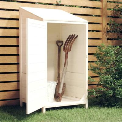 VidaXL Tuinschuur 55x52x112 cm massief vurenhout wit VidaXL Tuinschuur 55x52x112 cm massief vurenhout wit
