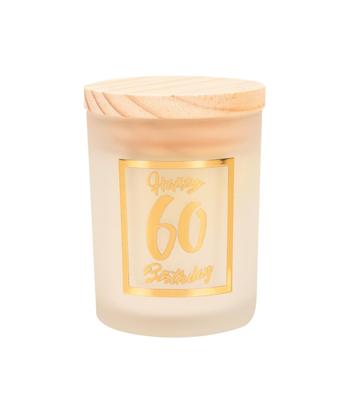 Paperdreams Geurkaars klein goud/wit - 60 jaar