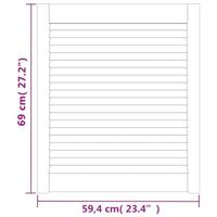 VidaXL Kastdeuren met lamellen 2 st 69x59,4 cm massief grenenhout - thumbnail
