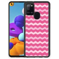 Samsung Galaxy A21s Bumper Case Waves Pink - thumbnail