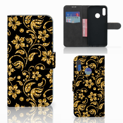 Honor 10 Lite Hoesje Gouden Bloemen Honor 10 Lite Hoesje Gouden Bloemen
