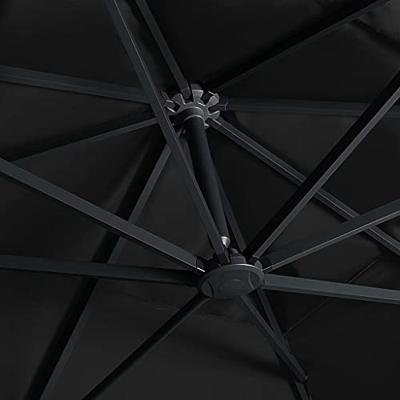 VidaXL Zweefparasol met led-verlichting en paal 400x300 cm zwart