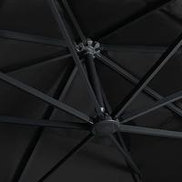 Zweefparasol met LED en aluminium paal 400x300 cm zwart - thumbnail