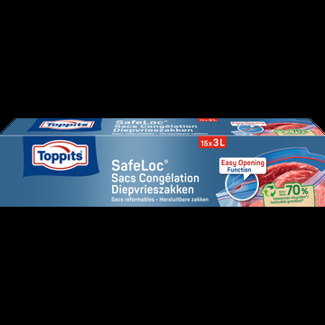 Toppits Diepvrieszakken Safeloc 3ltr Toppits Diepvrieszakken Safeloc 3ltr