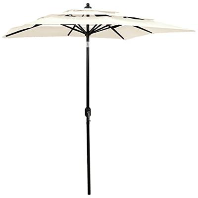 VidaXL Parasol 3-laags met aluminium paal 2x2 m zandkleurig