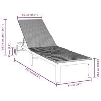 Ligstoel 1-persoon Zwart 60 x 200 x 27cm poly rattan - thumbnail