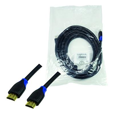 LogiLink CH0064 HDMI-kabel HDMI Aansluitkabel HDMI-A-stekker, HDMI-A-stekker 5.00 m Zwart 4K UHD, Audio Return Channel (ARC), Vergulde steekcontacten