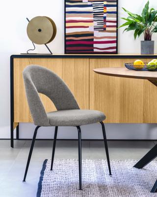 Kave Home Mahalia eetkamerstoel Lichtgrijs Kave Home Mahalia eetkamerstoel Lichtgrijs