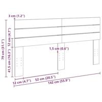 Hoofdeinde 140 cm massief hout eiken - thumbnail